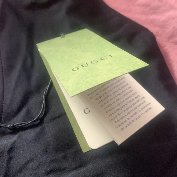 Gucci Sparkling black swimsuit or bodysuit with GG logo belt Miley Cyrus concert - Picture 11 of 11